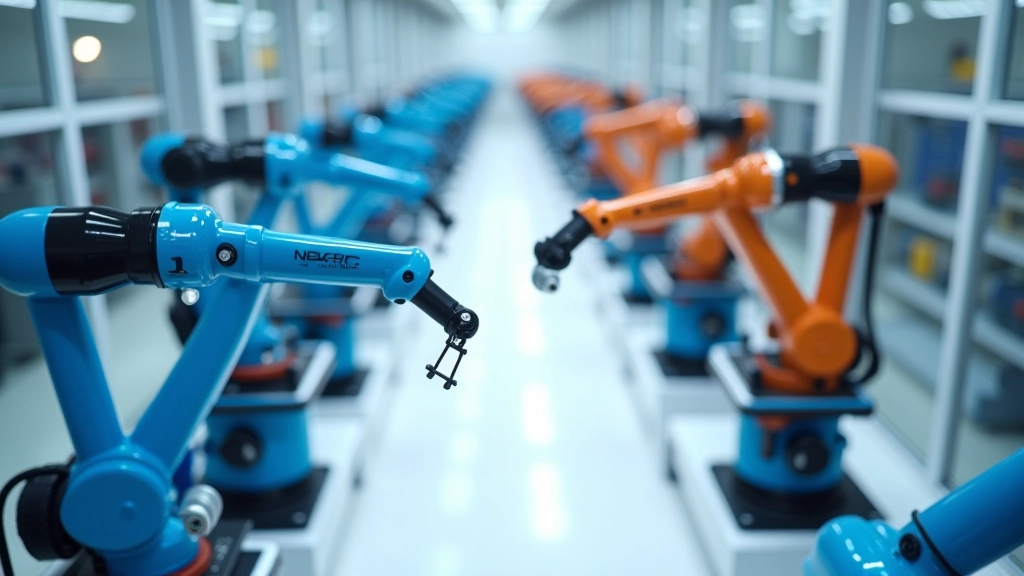 Bracci meccanici multipli coordinati in una cella di lavoro automatizzata