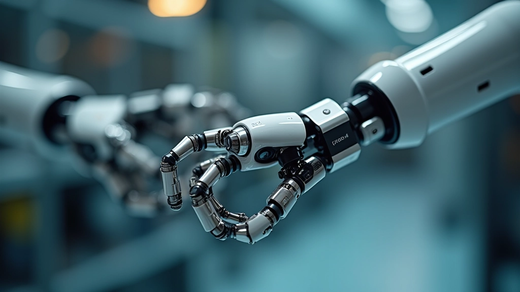 Dettaglio di un'articolazione meccanica robotica